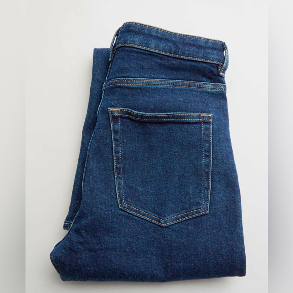 & OTHER STORIES HIGH WAISTED STRAIGHT LEG JEANS WITH CUT RAW EDGE HEM SIZE 24 - Picture 2 of 12